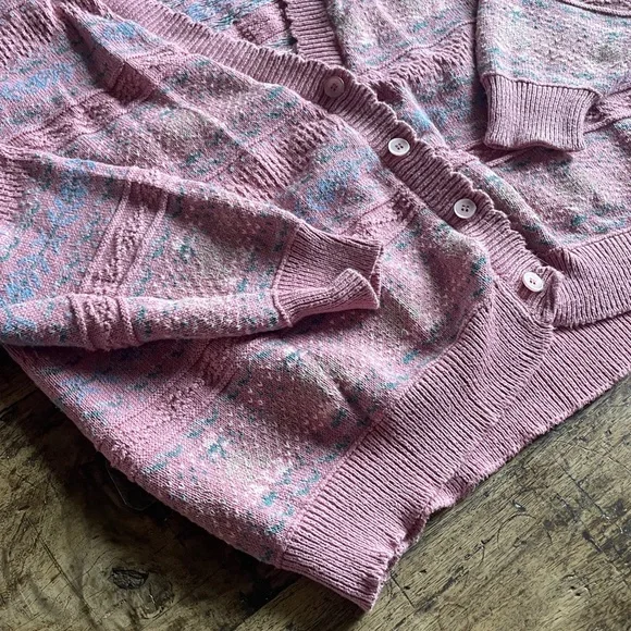 Vintage 100% Cotton Ladies Isle of Cotton Knit Sweater - Picture 2 of 6